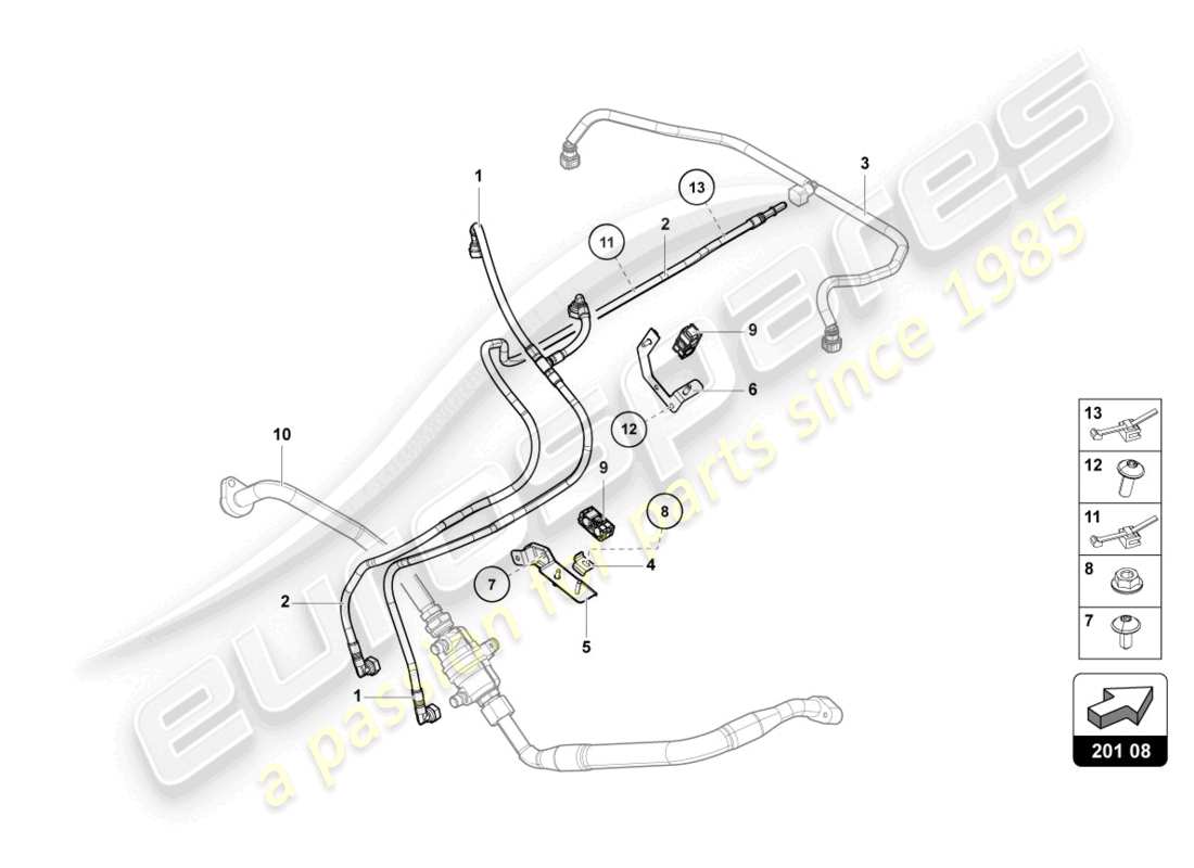 lamborghini lp740-4 s coupe (2019) fuel line part diagram