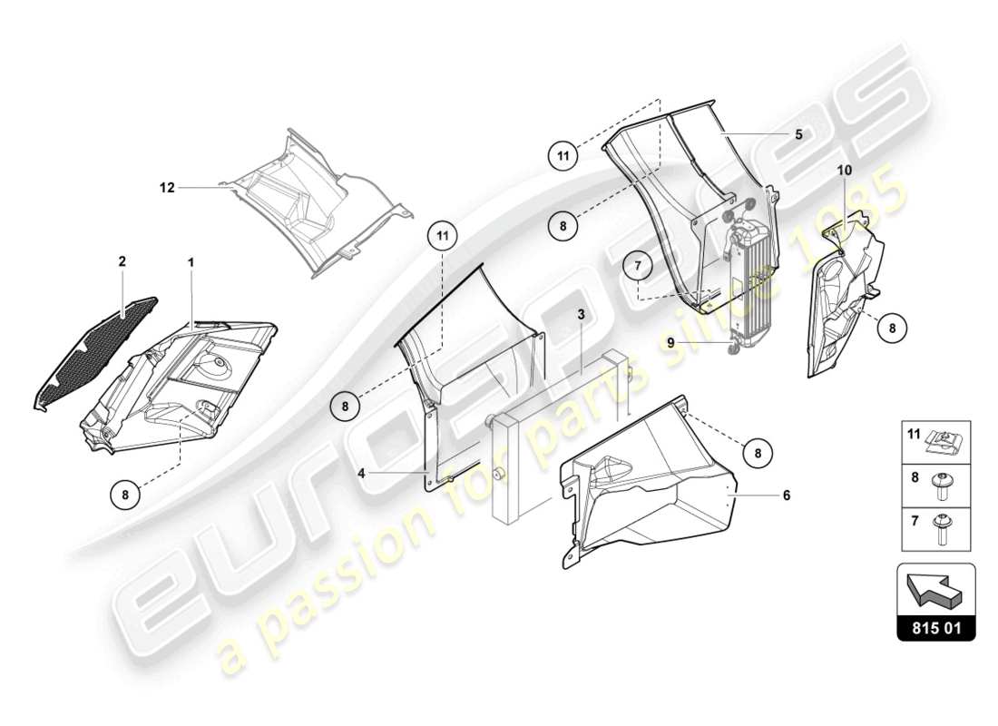 lamborghini lp700-4 coupe (2017) air duct cardboard part diagram