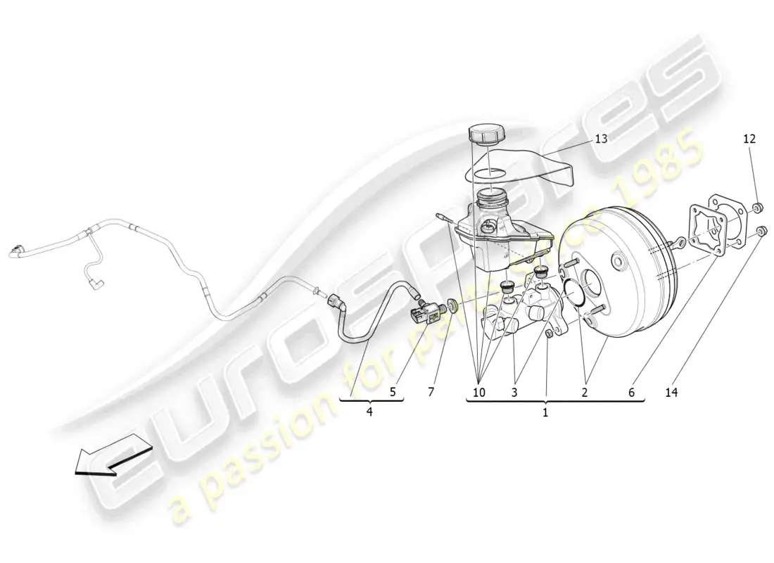 maserati ghibli (2015) brake servo system parts diagram