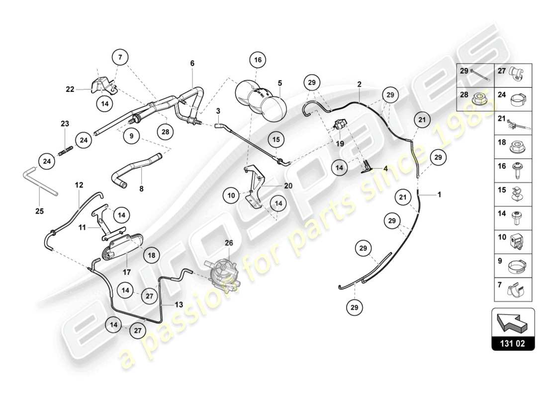 lamborghini lp700-4 coupe (2017) vacuum system part diagram