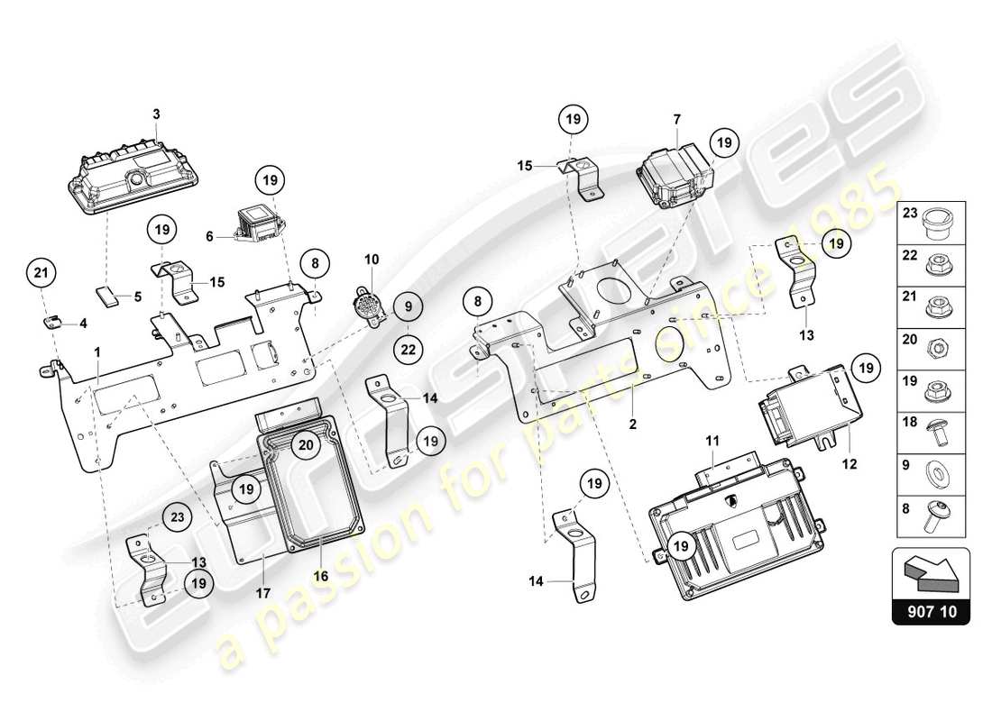 lamborghini lp740-4 s roadster (2019) electrics parts diagram