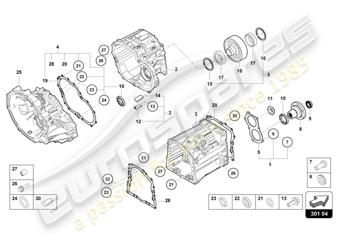 lamborghini lp740-4 s coupe (2018) outer components for gearbox parts diagram