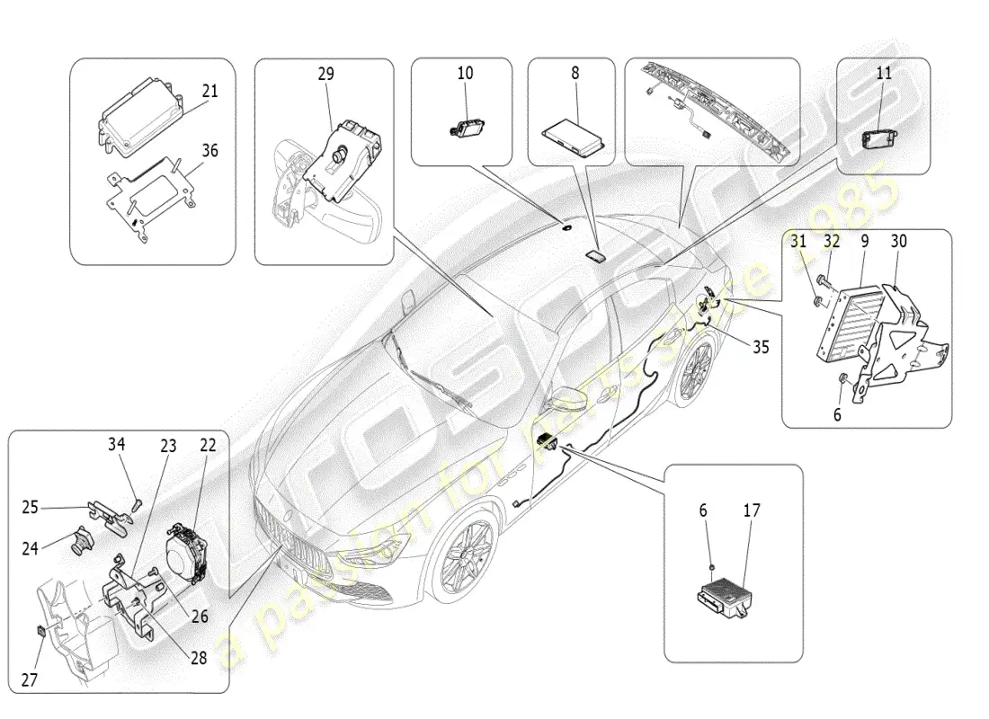 maserati ghibli (2019) it system parts diagram