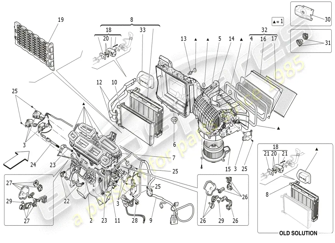 maserati ghibli (2019) a/c unit: dashboard devices parts diagram