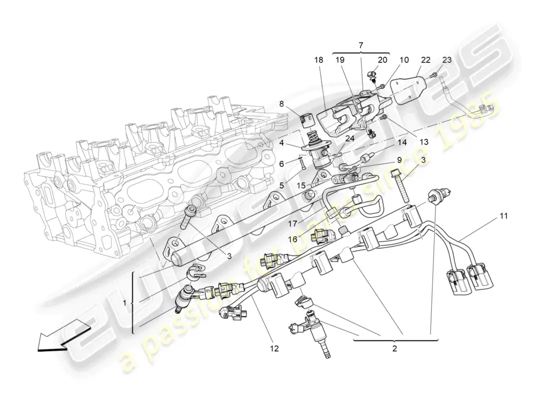 maserati levante gt (2022) fuel pumps and connection lines parts diagram