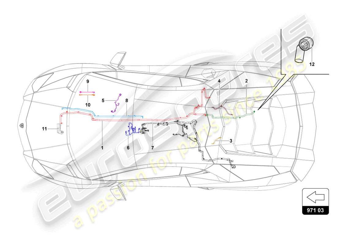 lamborghini sian (2020) electrical system part diagram