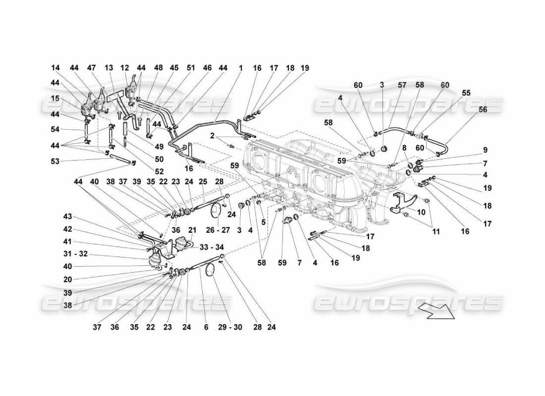 lamborghini murcielago lp670 intake manifold part diagram