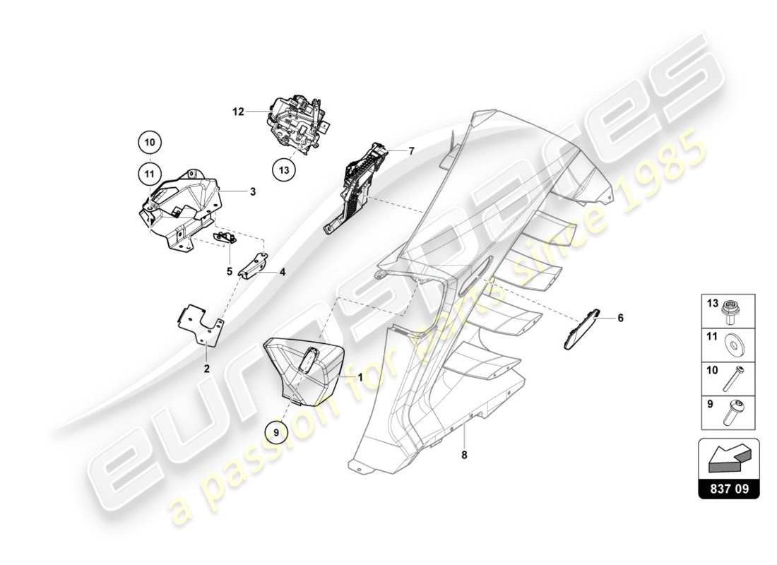 lamborghini centenario roadster (2017) door lock part diagram