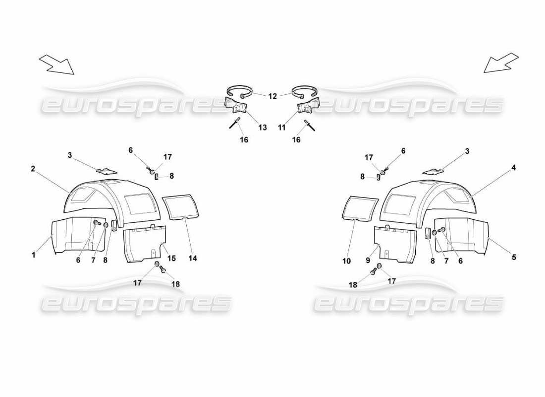 lamborghini murcielago lp670 front wheelhouse part diagram