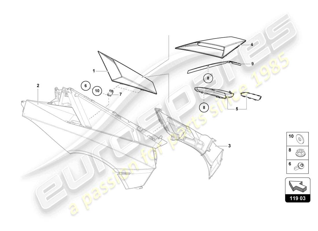 lamborghini lp750-4 sv coupe (2015) air intake trim plate part diagram