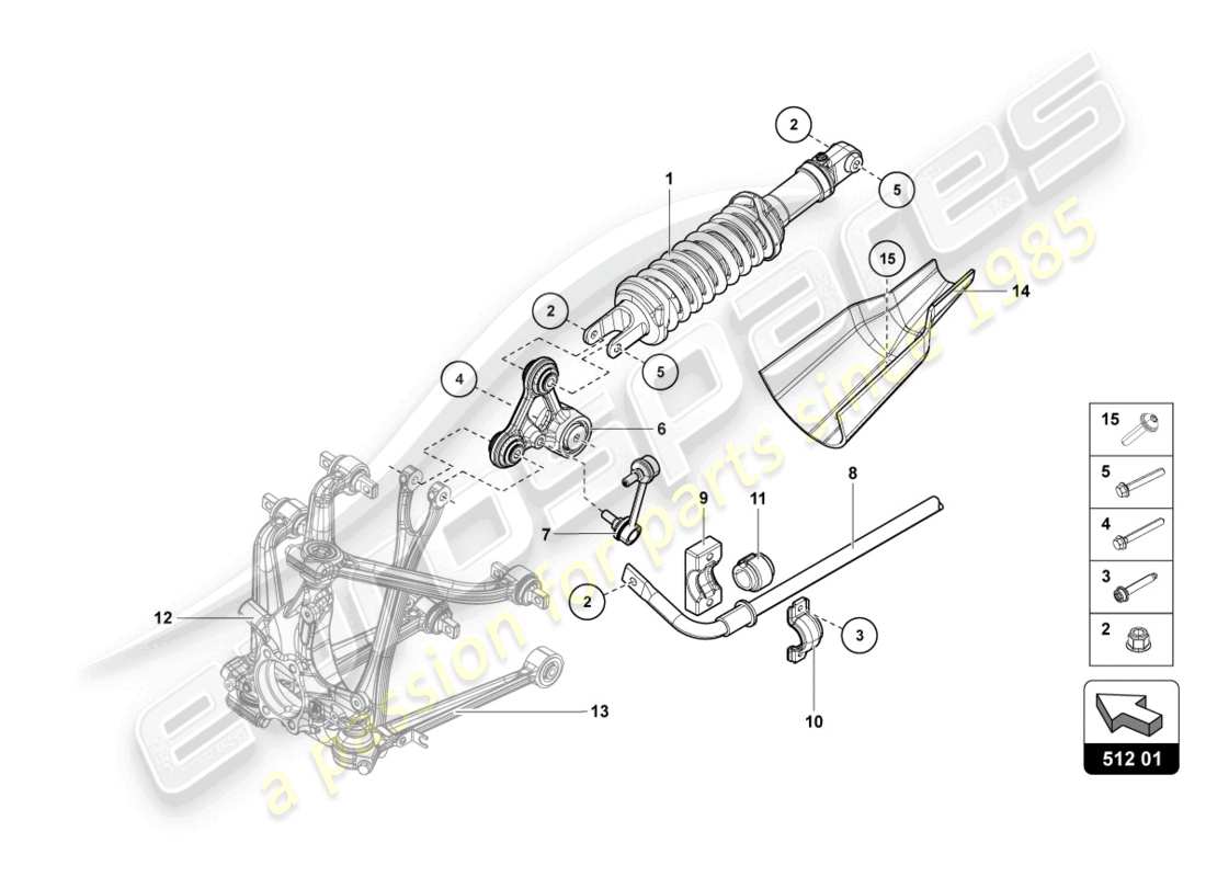lamborghini 2017 (lp750-4 sv coupe) shock absorbers rear part diagram