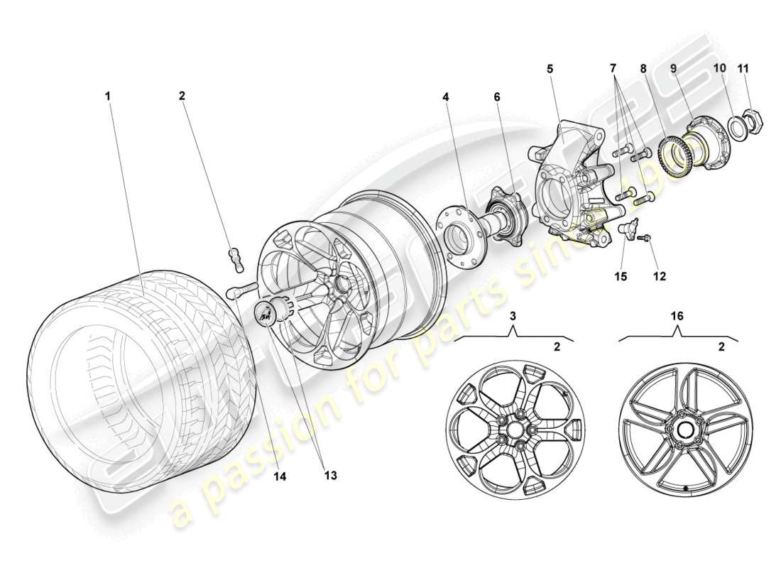 lamborghini murcielago roadster (2006) wheel bearing housing rear part diagram