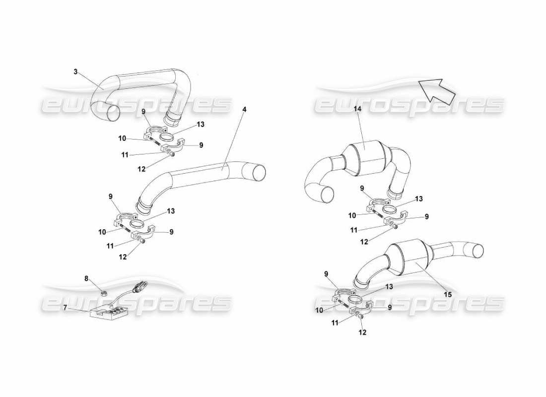 lamborghini murcielago lp670 exhaust system part diagram