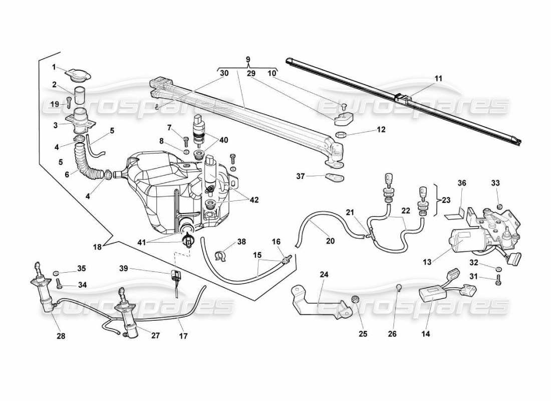 lamborghini murcielago lp670 windshield wiper part diagram