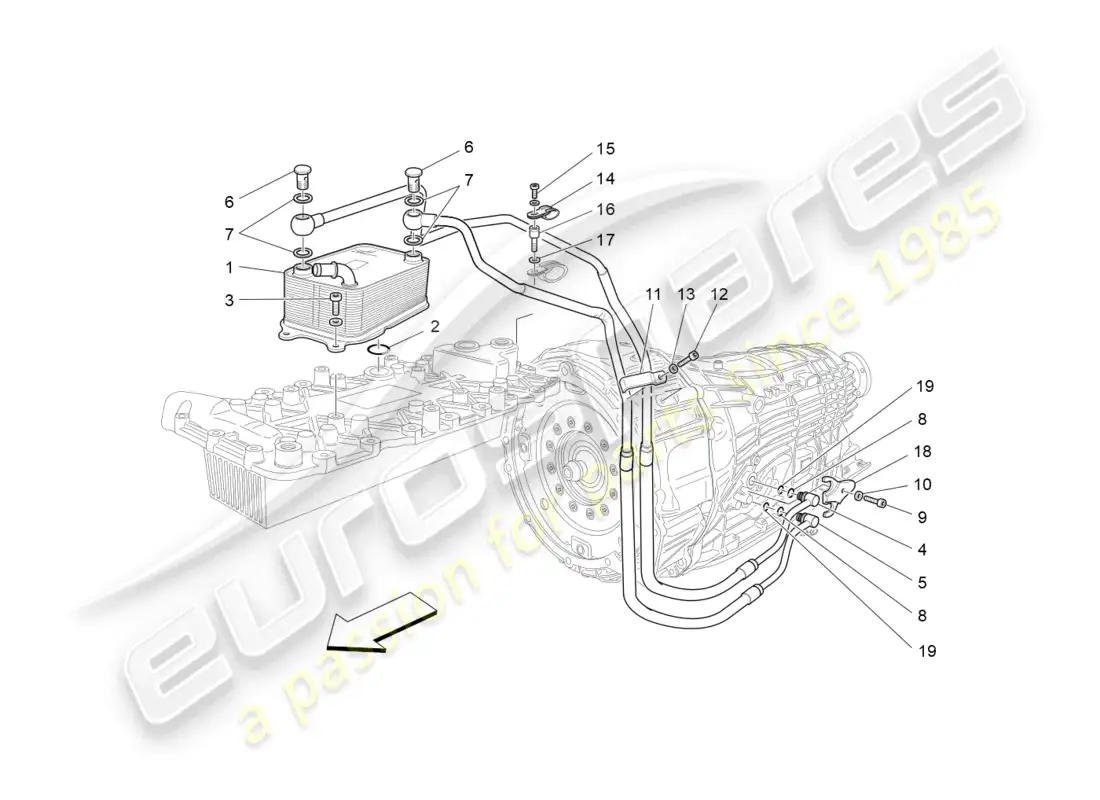 maserati grancabrio mc (2013) lubrication and gearbox oil cooling parts diagram