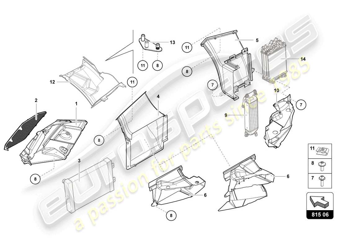 lamborghini 2020 (lp740-4 s coupe) air duct cardboard part diagram
