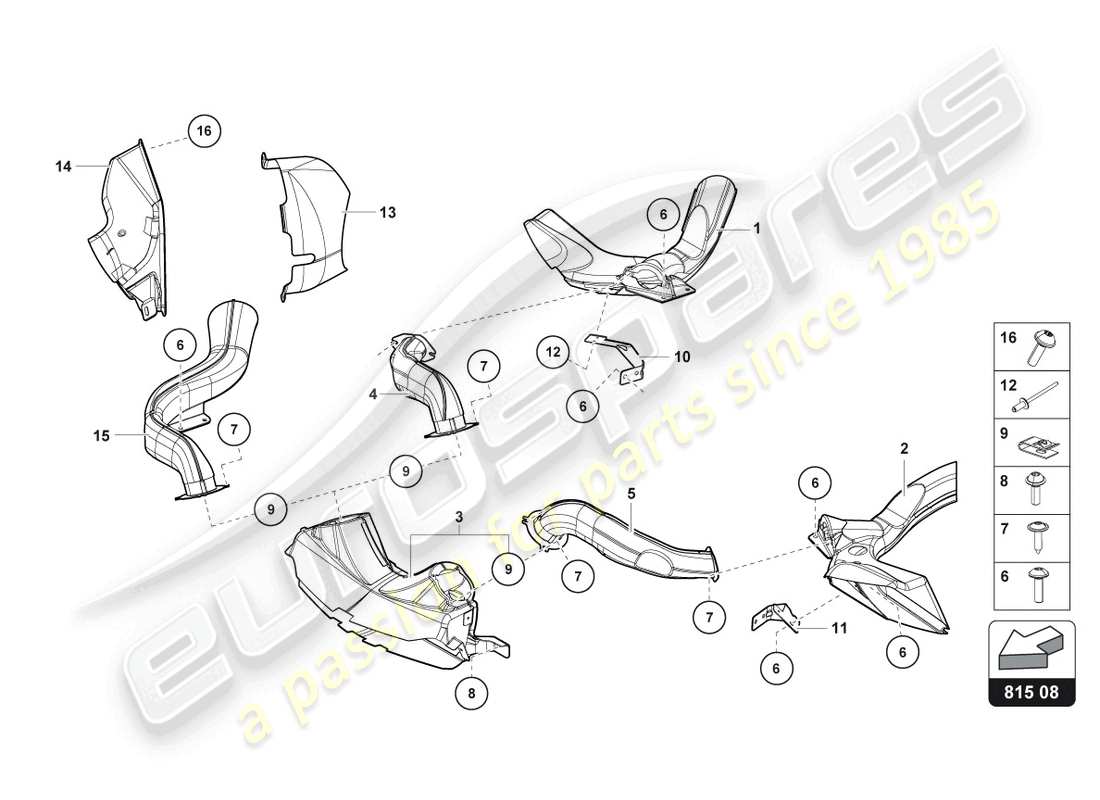 lamborghini lp740-4 s coupe (2020) air duct cardboard part diagram