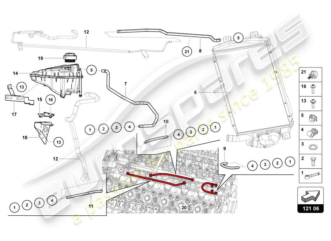 lamborghini lp750-4 sv coupe (2015) cooling system part diagram