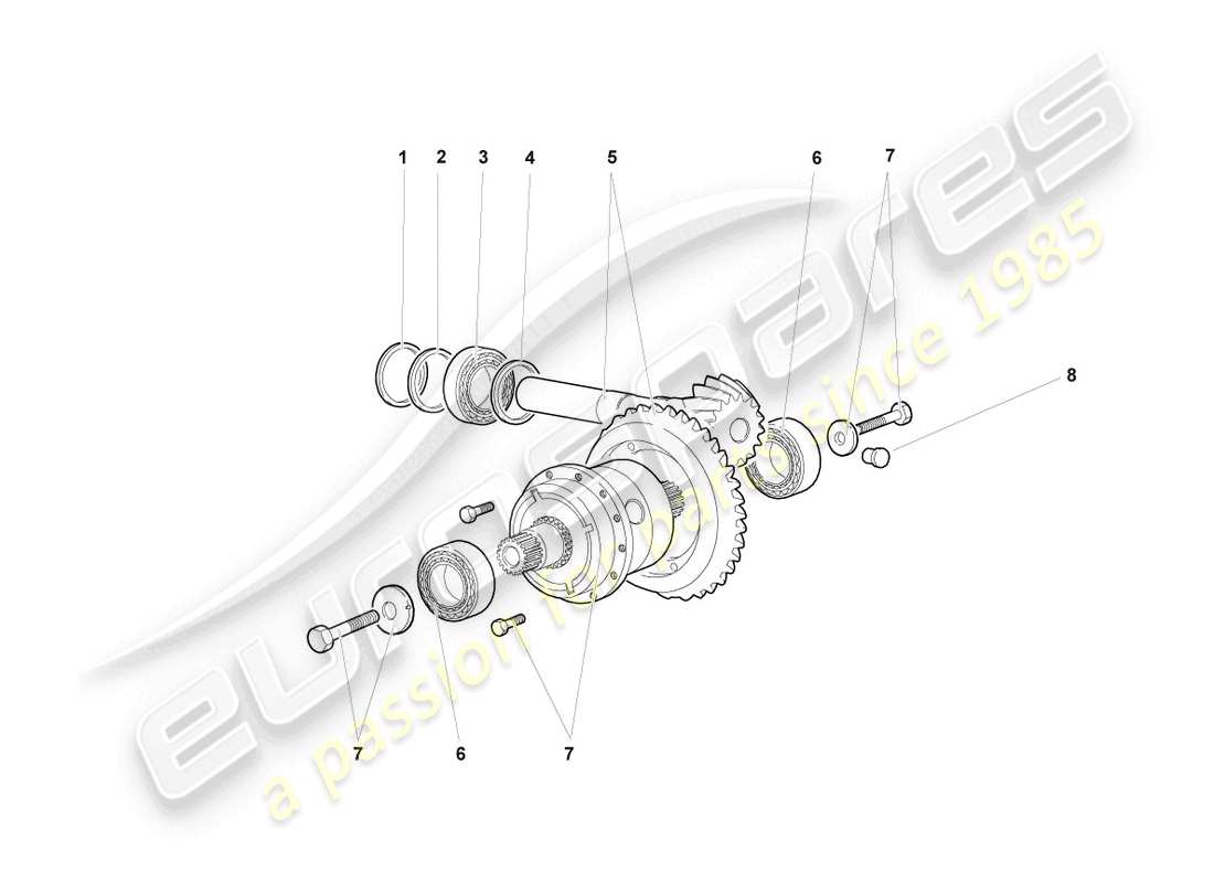 lamborghini murcielago coupe (2002) differential rear part diagram