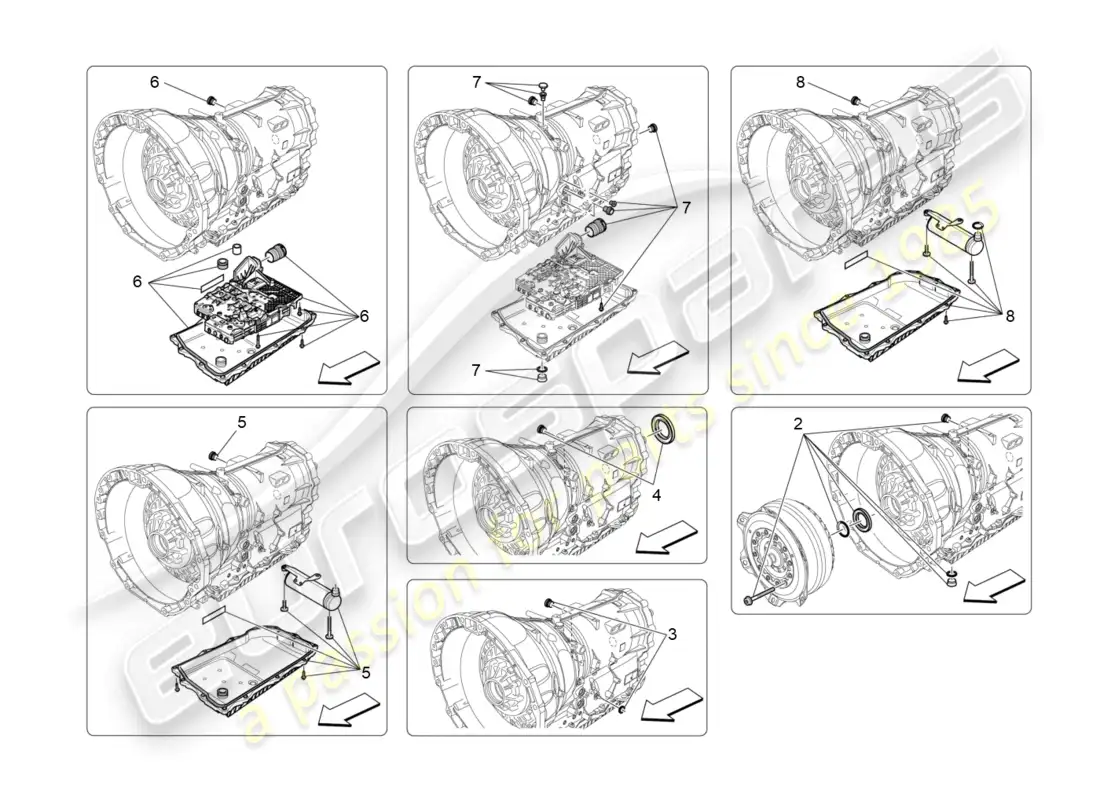 maserati levante (2020) gearbox housings parts diagram