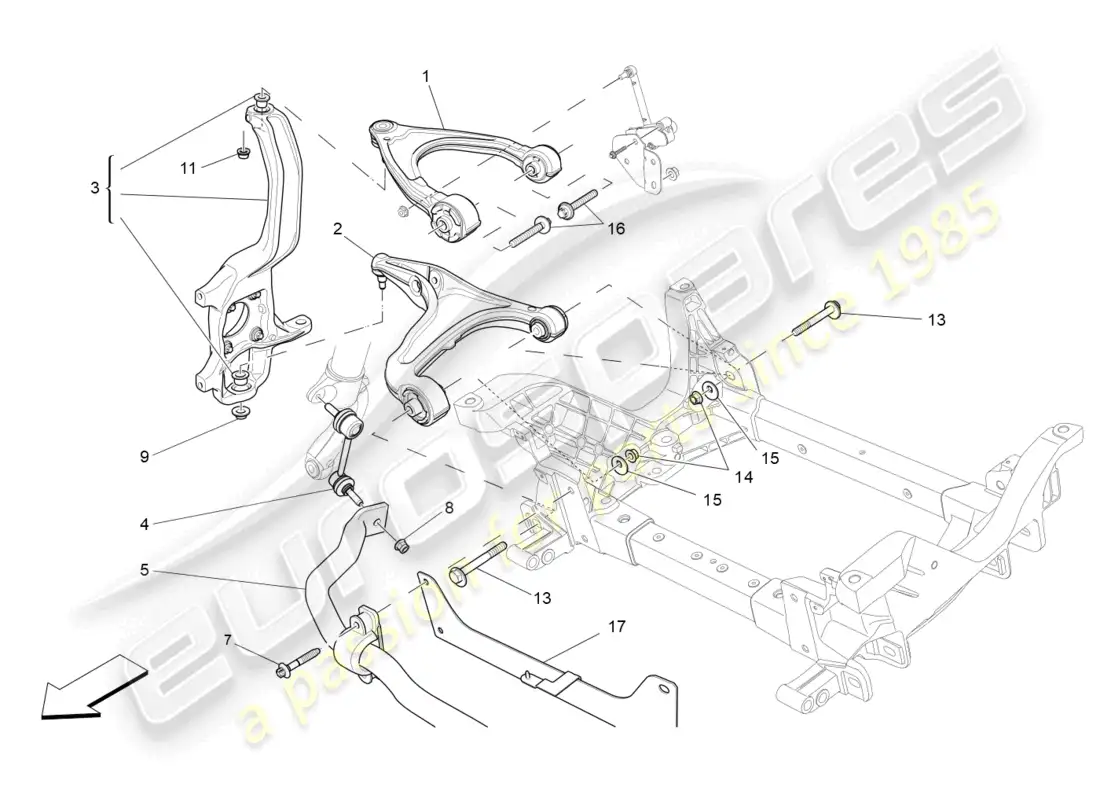maserati levante (2020) front suspension parts diagram