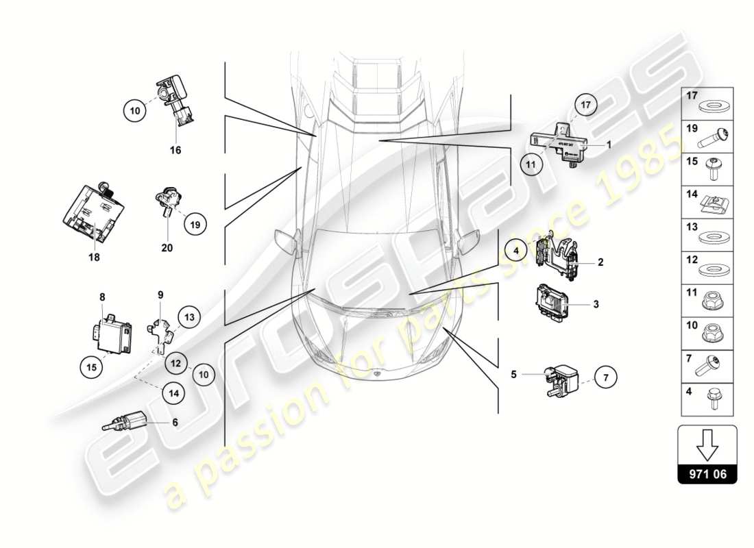 lamborghini lp580-2 spyder (2018) control unit part diagram