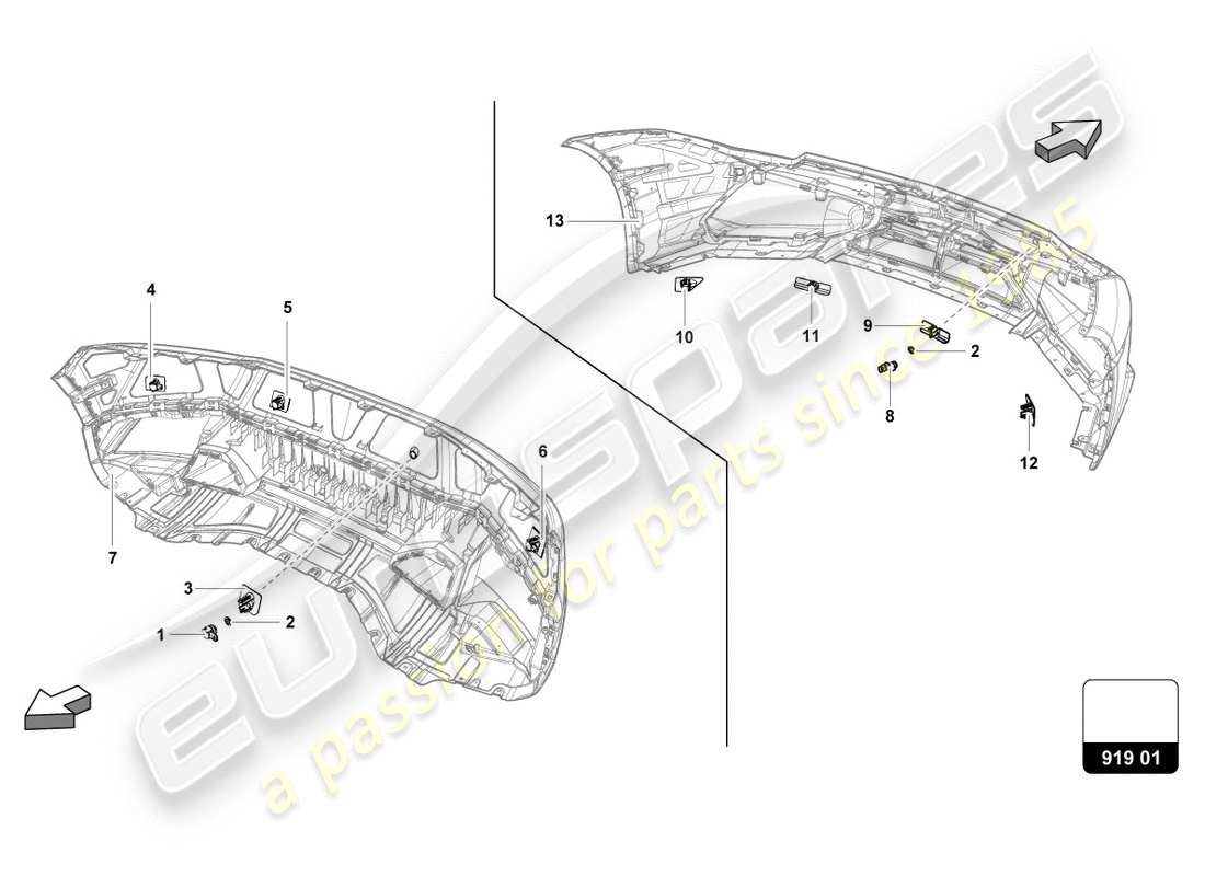 lamborghini lp610-4 avio (2016) sensors center part diagram