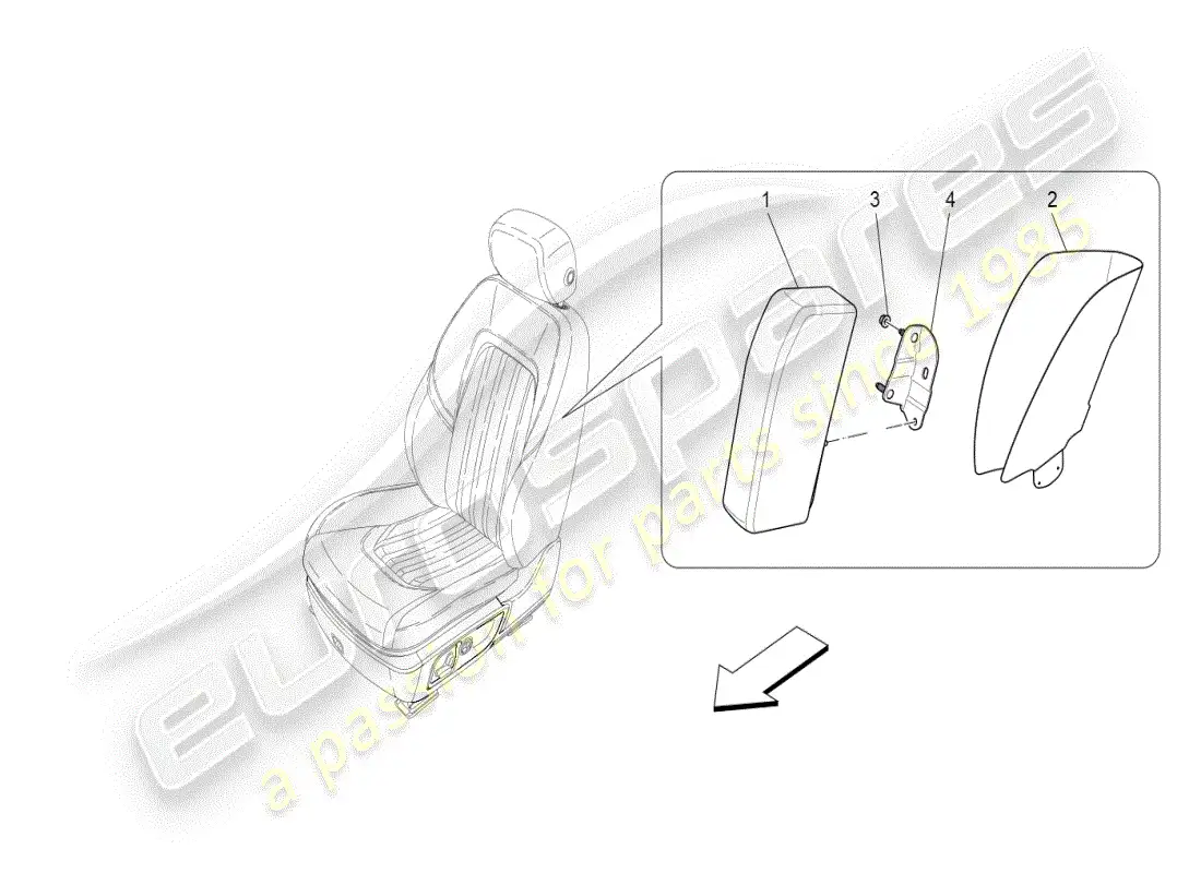 maserati ghibli (2019) front side bag system parts diagram
