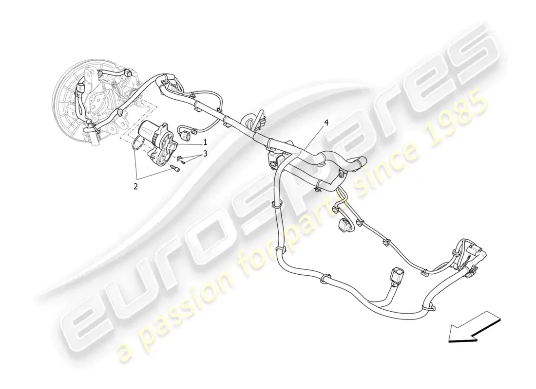 maserati levante modena (2022) parking brake parts diagram
