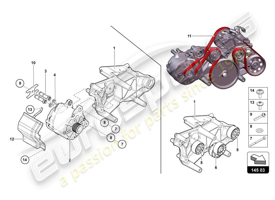 lamborghini lp740-4 s coupe (2020) alternator and single parts part diagram
