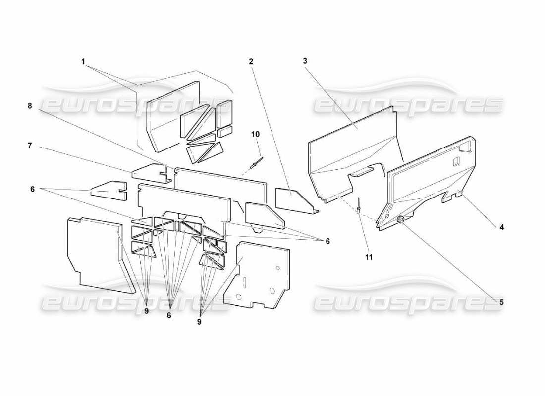 lamborghini murcielago lp670 insulations and soundproofing part diagram