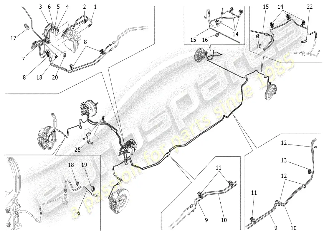 maserati ghibli (2019) lines parts diagram