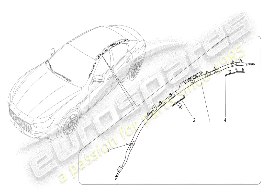 maserati ghibli (2019) window bag system parts diagram