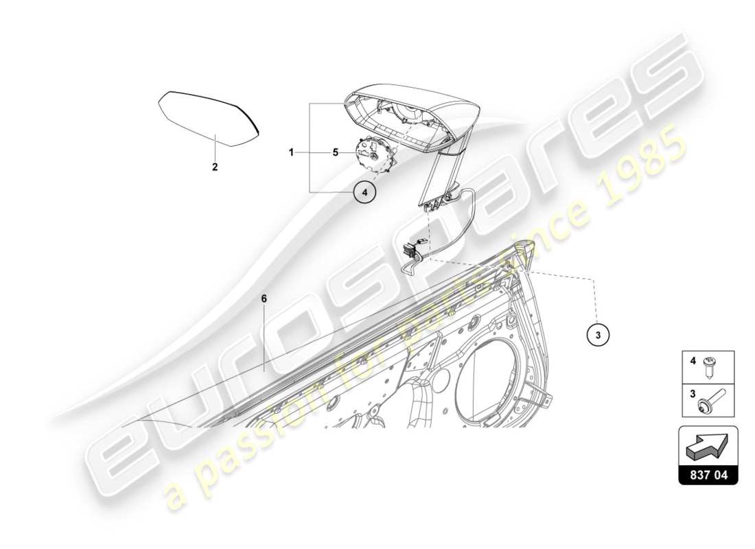 lamborghini 2012 (lp700-4 coupe)) exterior mirror parts diagram