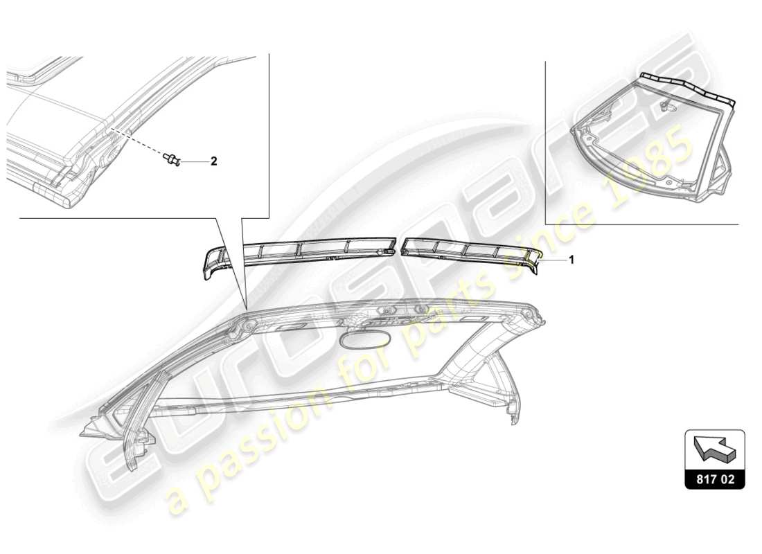 lamborghini lp740-4 s roadster (2019) windbreak part diagram