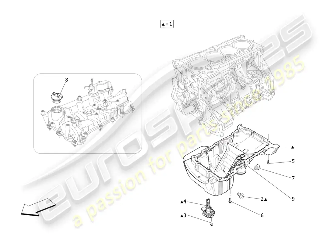 maserati ghibli fragment (2022) lubrication system: circuit and collection parts diagram