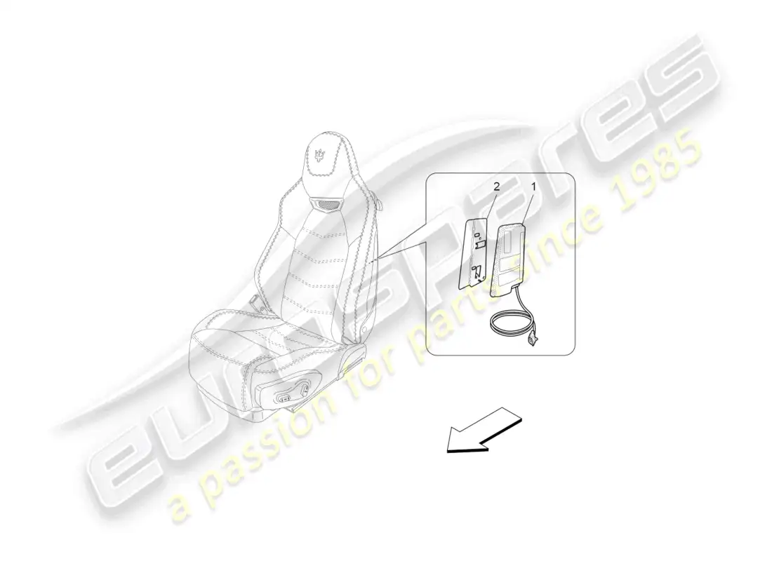 maserati grancabrio mc (2013) front side bag system parts diagram