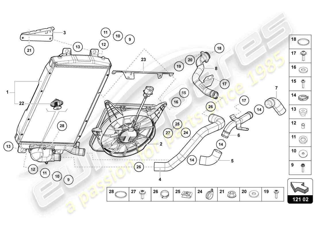 lamborghini lp720-4 coupe 50 (2014) cooler for coolant parts diagram