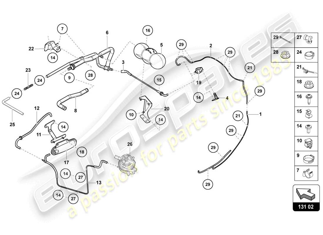 lamborghini 2014 (lp720-4 coupe 50) vacuum system part diagram