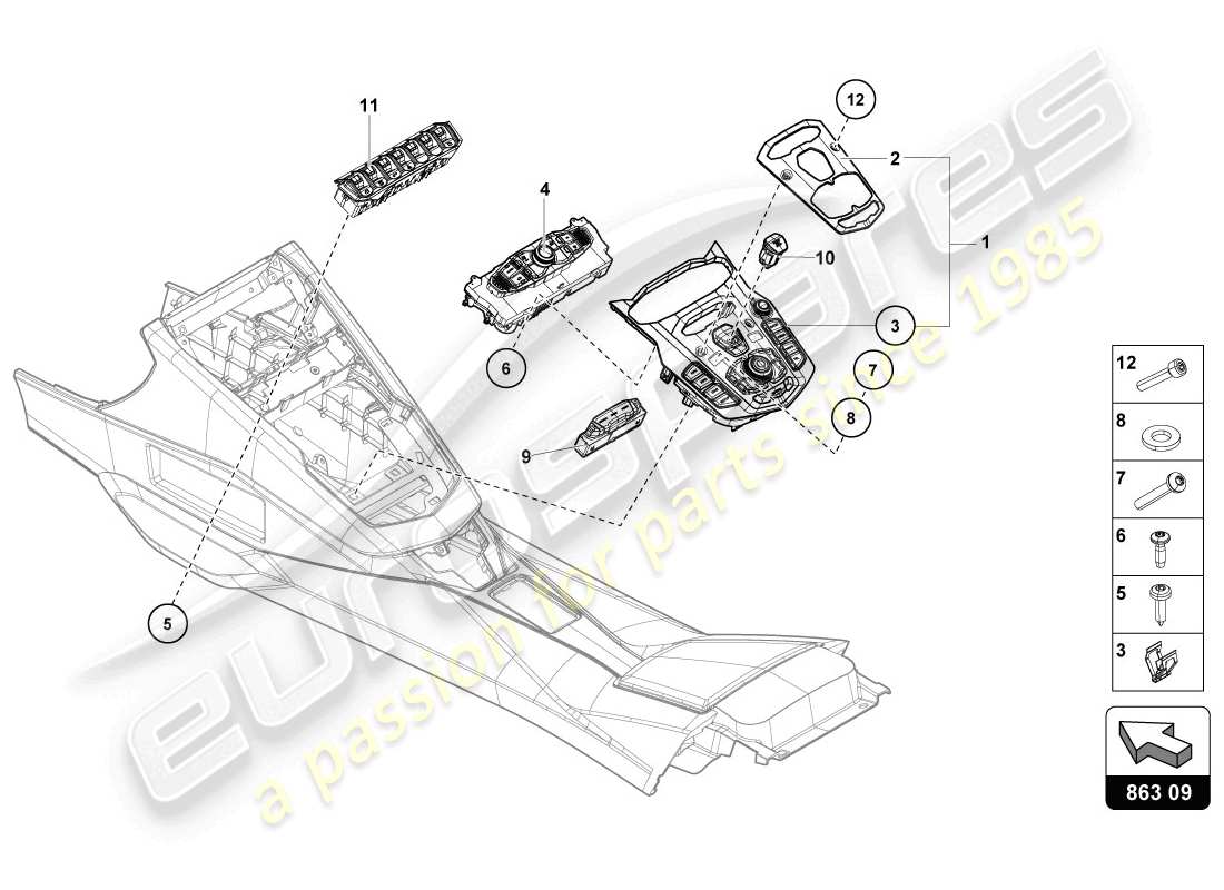 lamborghini 2014 (lp720-4 coupe 50) switch unit part diagram