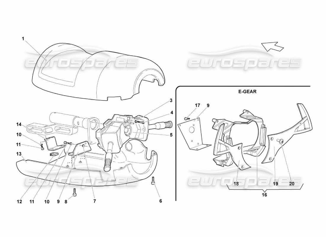 lamborghini murcielago lp670 steering part diagram