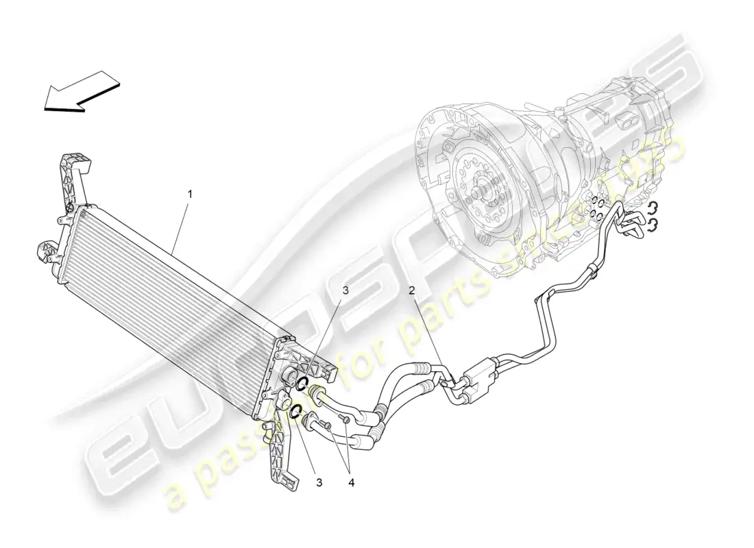 maserati ghibli (2015) lubrication and gearbox oil cooling parts diagram