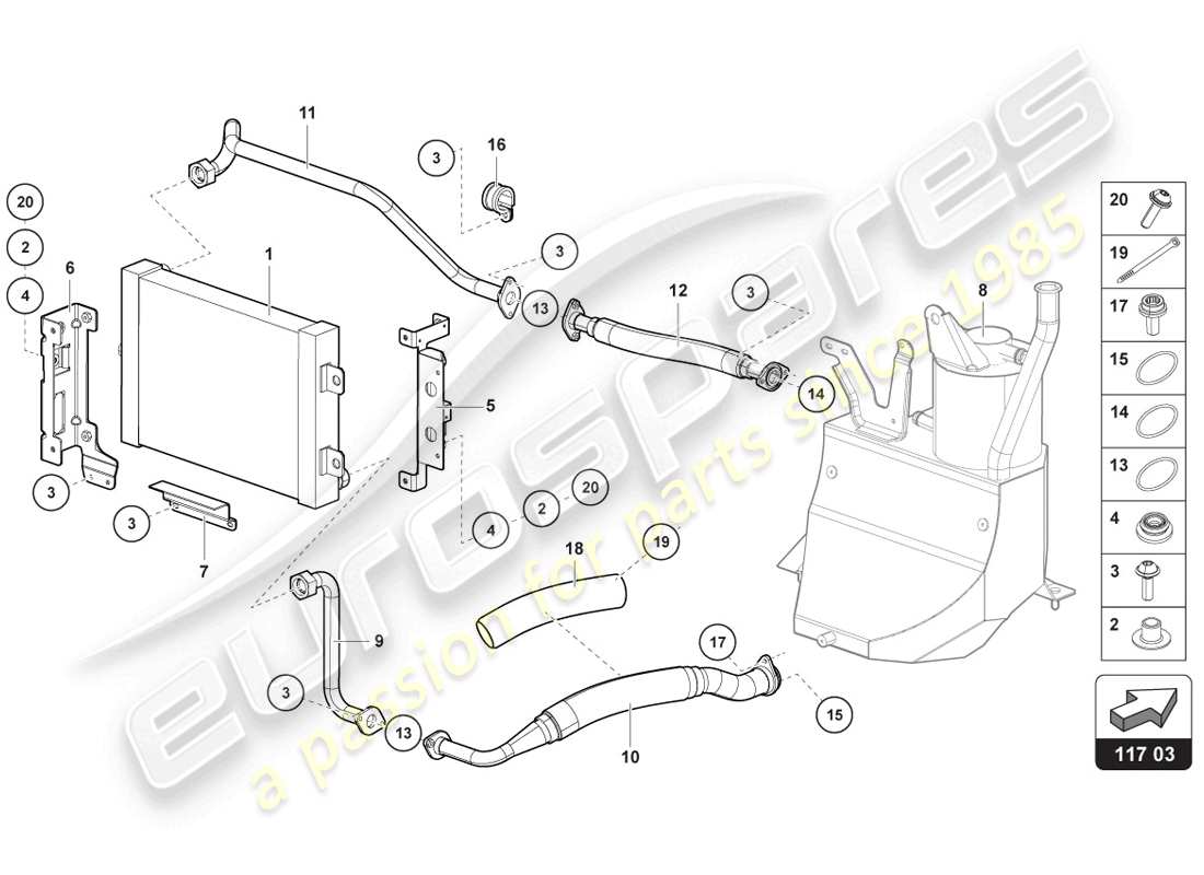 lamborghini lp720-4 coupe 50 (2014) oil cooler parts diagram