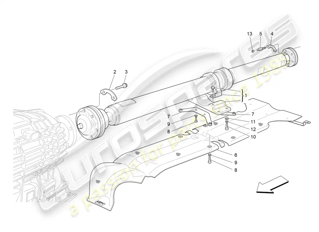 maserati grancabrio mc (2013) transmission shaft parts diagram