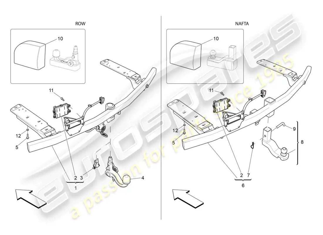 maserati levante (2018) standard provided parts diagram