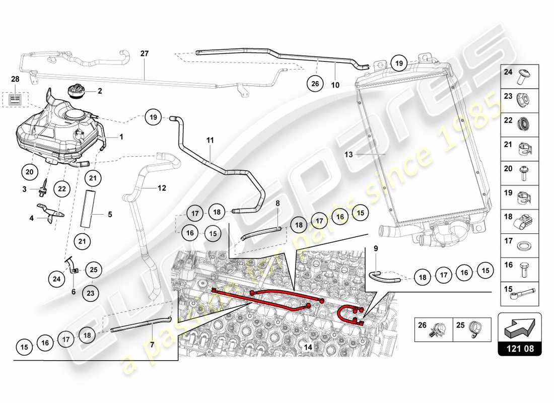 lamborghini 2012 (lp700-4 coupe)) fluid tank with coolant level indicator parts diagram