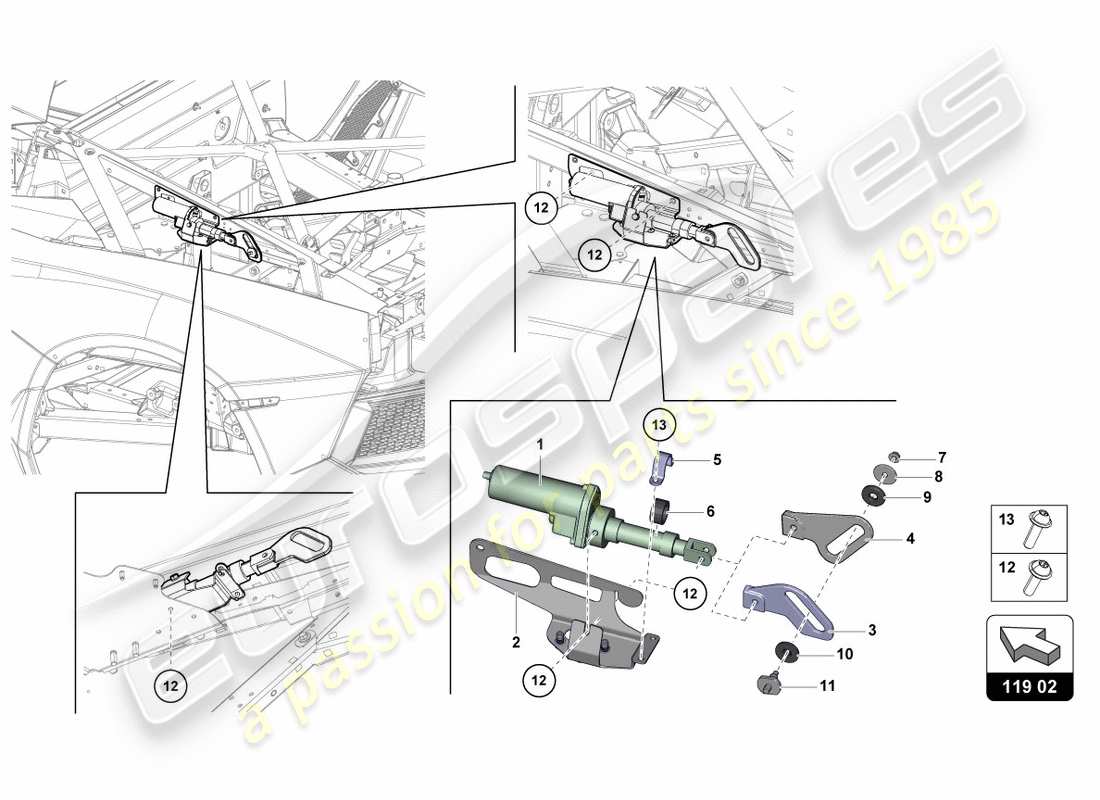 lamborghini lp700-4 coupe (2012) motor for wind deflector part diagram