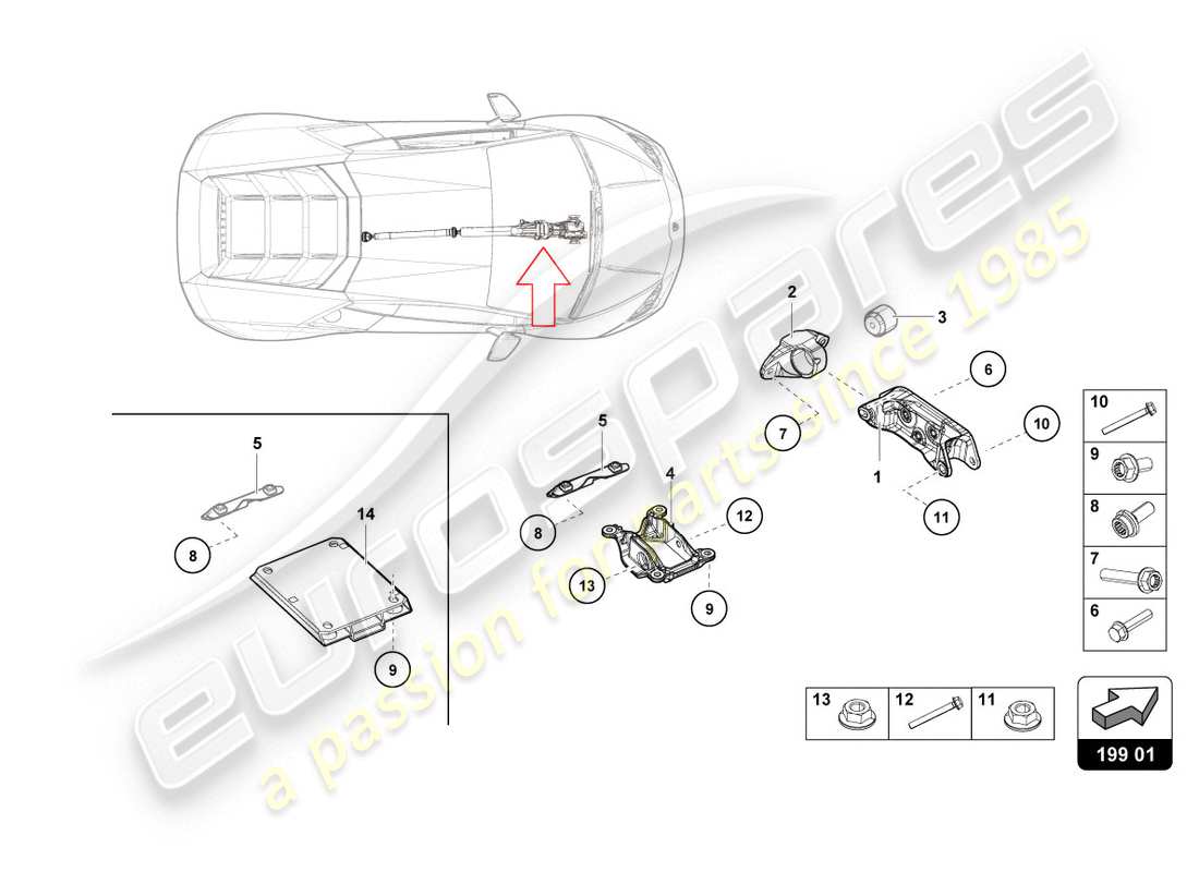 lamborghini evo coupe (2020) bearing piece parts diagram