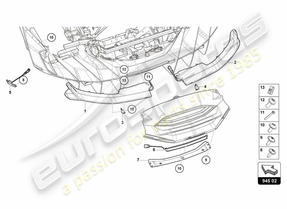 lamborghini centenario coupe (2017) tail light rear parts diagram