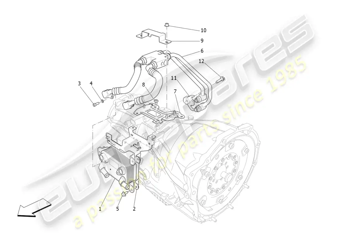 maserati levante gt (2022) lubrication and gearbox oil cooling parts diagram